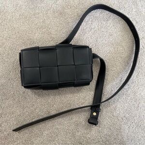 Black Woven Belt Bag